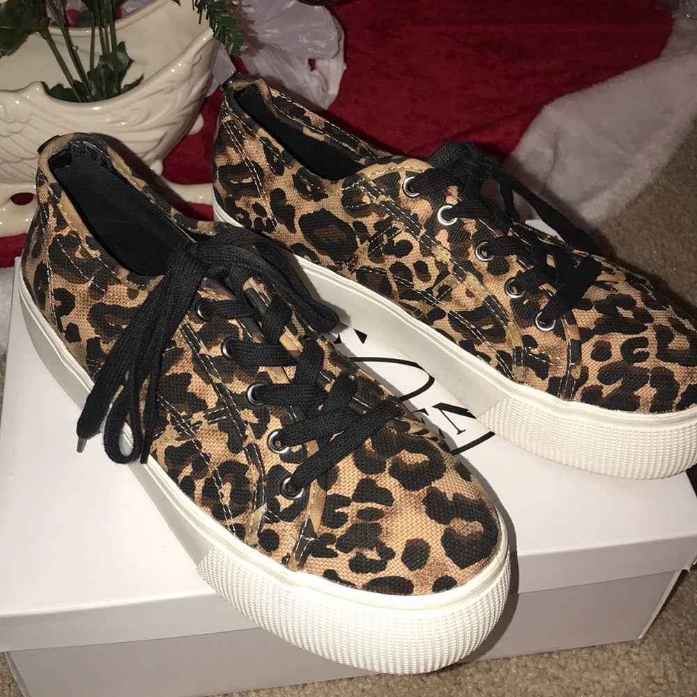 Steve Madden Leopard Platform Sneakers